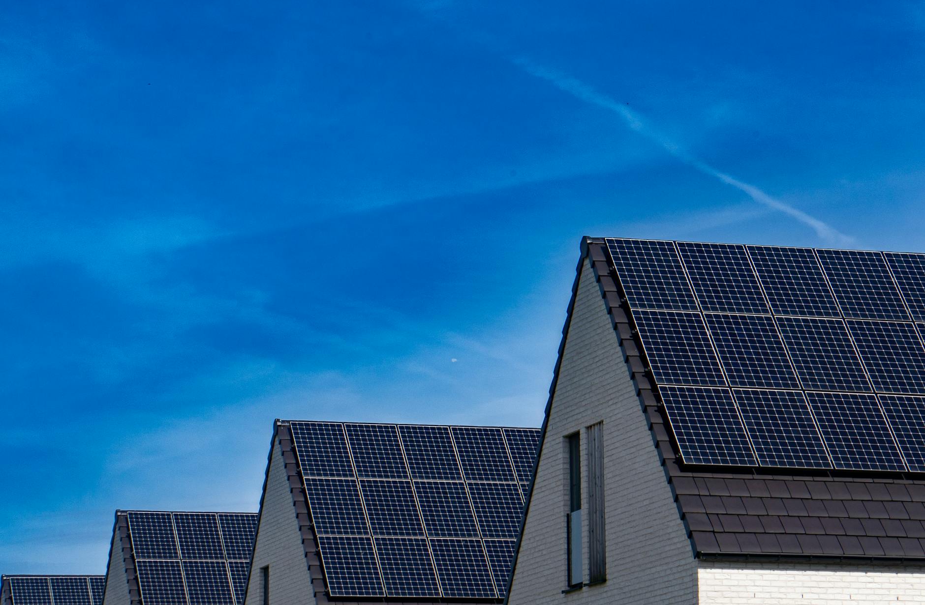 solar panels on buildings roofs